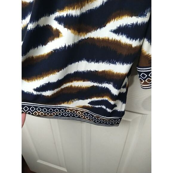 Alfred Dunner Woman M Tunic Pullover Blouse Zebra Print Long Sleeve - Picture 5 of 6